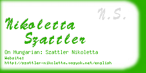 nikoletta szattler business card